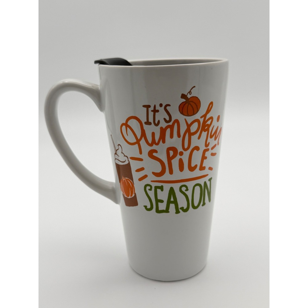 It's Pumpkin Spice Season Travel Mug 13.86 oz Stoneware Lid Fall Coffee NEW